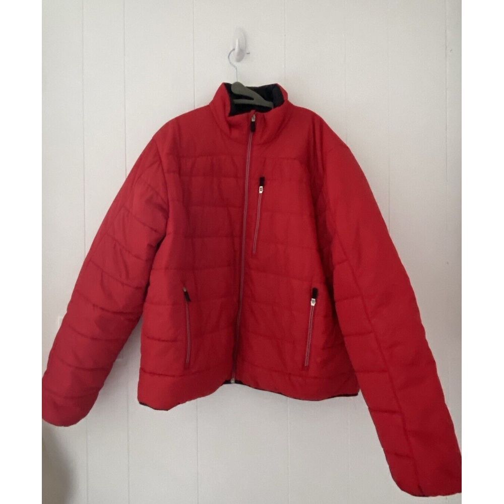 Lands End Red Quilted Primaloft Puffer Lightweight Jacket Men Size L (42-44)